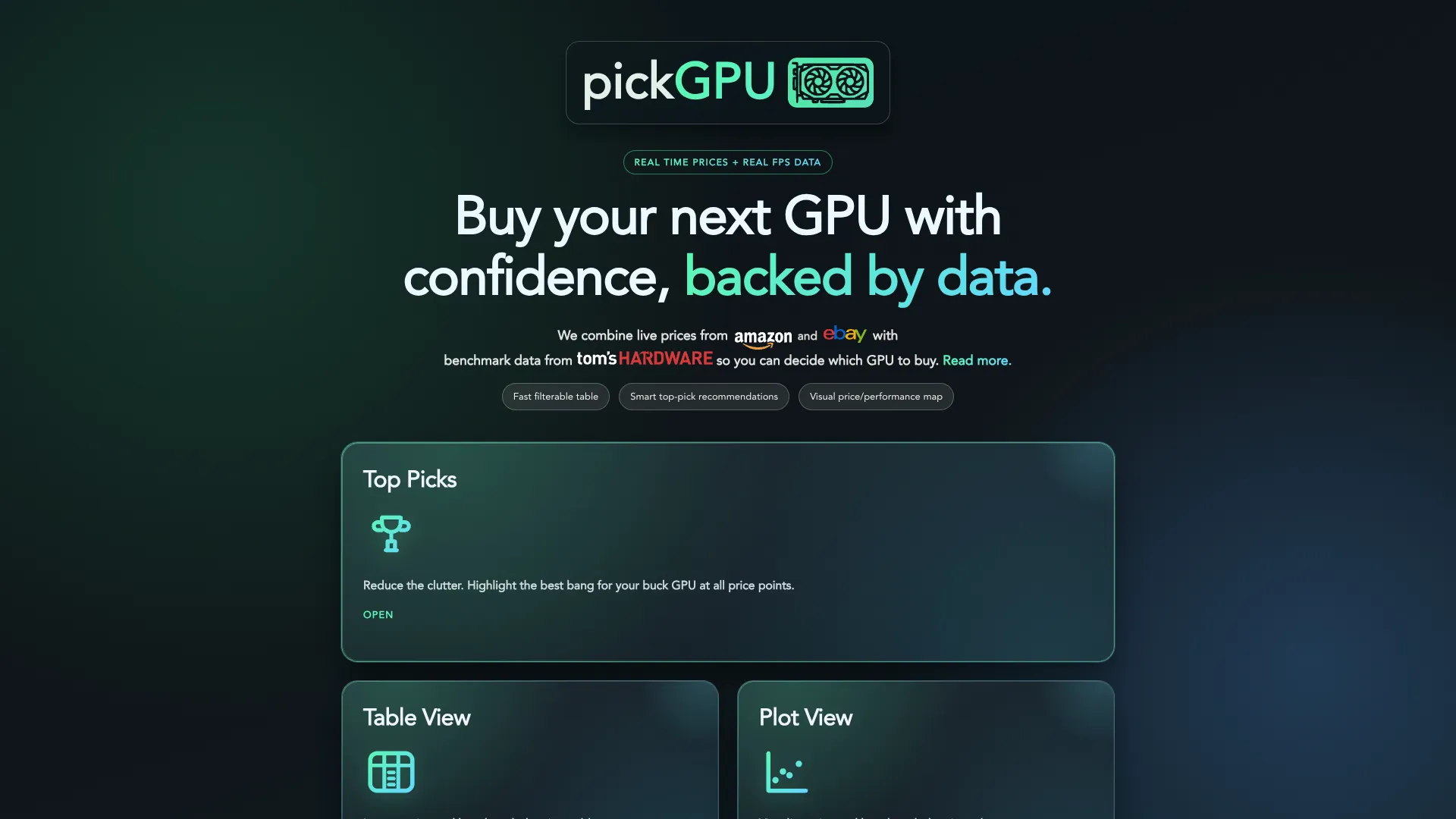 The revived pickGPU homepage